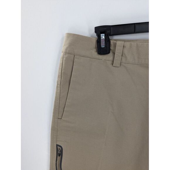 North Face Men's Flat Front Khaki Cargo Zip Pocket Hiking Shorts, Size 34, GREAT - Picture 3 of 11